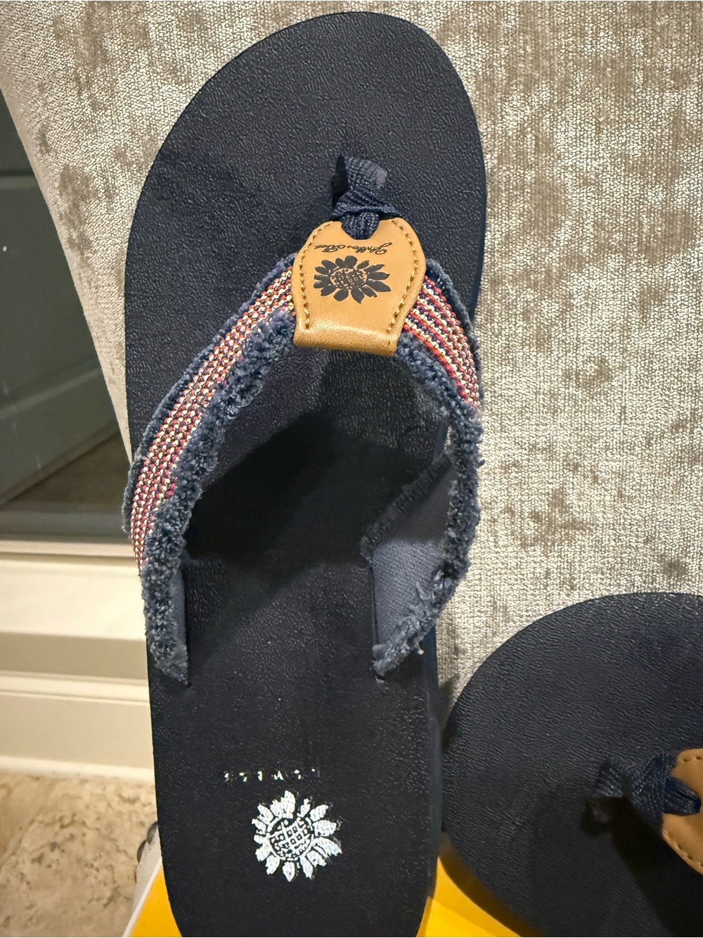 Yellow Box Women’s Navy Blue Flip Flop Sandals - Picture 2 of 4